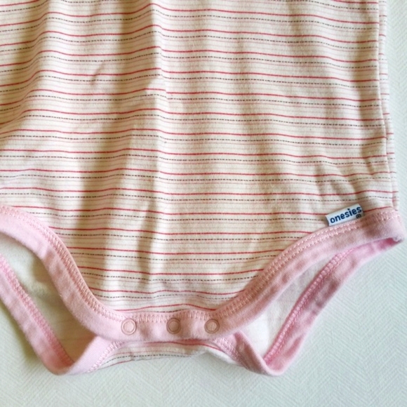 gerber onesies organic cotton pink striped bodysuit 3-6 months baby girl - Picture 3 of 5
